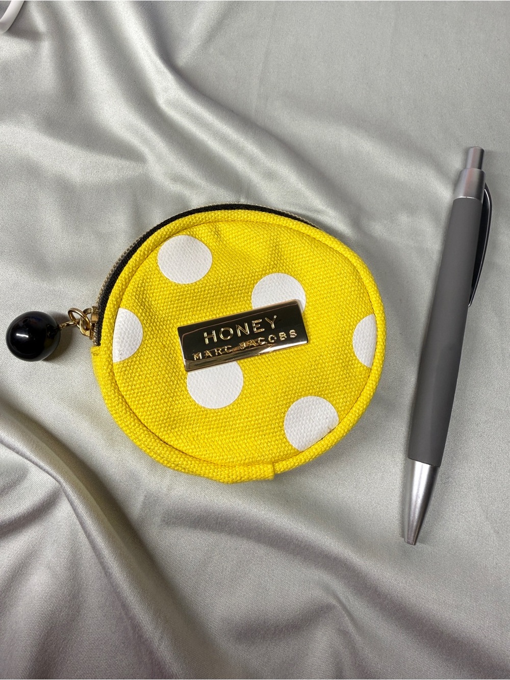 Marc Jacobs Yellow and White Polka Dot Kids Coin Pouch